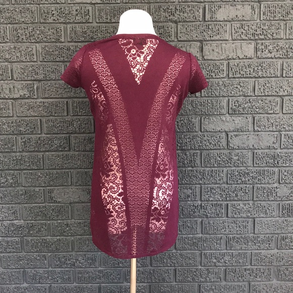 Very sexy Mossimo Illusion Top Maroon Sz xs - Picture 3 of 4